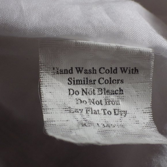 Vineyard Vines Cotton Blouse/Peasant Style/ White Cotton/ Aqua Embroidery/ M - Picture 8 of 8